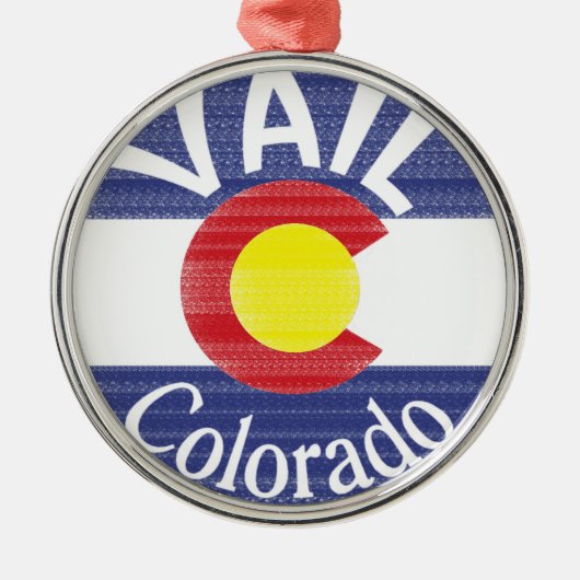 Vail Colorado Kreisflagge Ornament Aus Metall (Vorne)