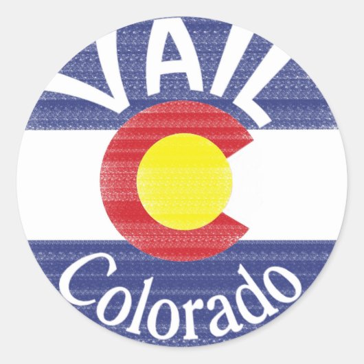 Vail Colorado Kreisflagge Runder Aufkleber (Vorderseite)
