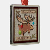 Vail Colorado künstlerische Elche Silbernes Ornament (Rechts)