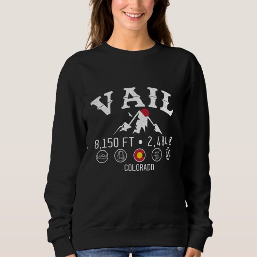 Vail Colorado Minimalistische Souvenirs Sweatshirt (Vorderseite)