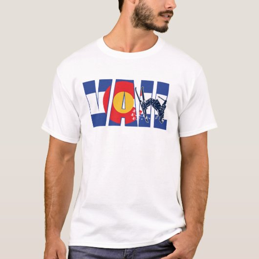 Vail Colorado mit Schneeschuhfahrer T-Shirt (Vorderseite)