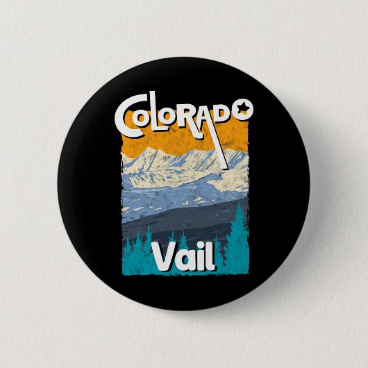 Vail Colorado Mountain State Rocky Mountains T-Shi Button (Vorderseite)
