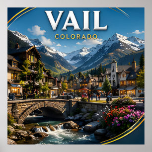 Vail Colorado Mountain Village Scenic  Poster