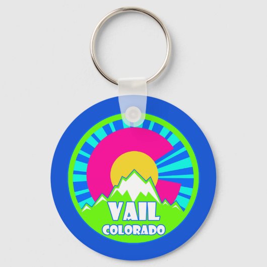 Vail Colorado Neonberge Schlüsselanhänger (Rückseite)