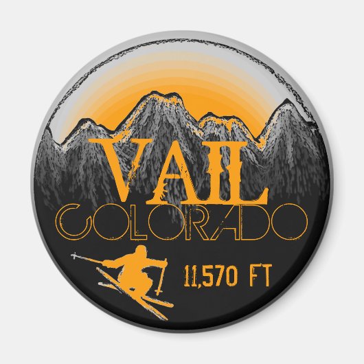 Vail Colorado Oange Skimagnet Magnet (Vorne)
