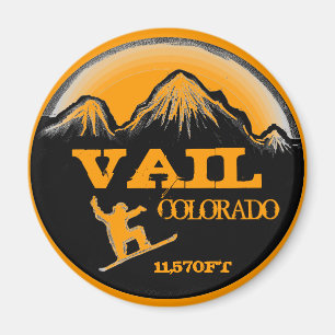 Vail Colorado orange Snowboard-Kunstmagnet Magnet
