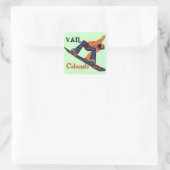Vail Colorado Orangenblauer Snowboarder Sticker (Tasche)