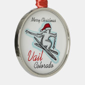 Vail Colorado Santa-Ski-Hut Ornament Aus Metall (Rechts)