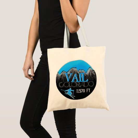 Vail Colorado Ski Mountain Canvas Reubag Tragetasche (Vorderseite (Produkt))