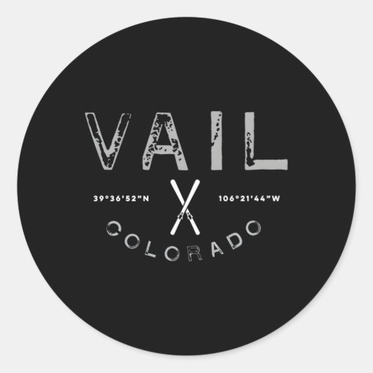 Vail Colorado Ski Runder Aufkleber (Vorderseite)