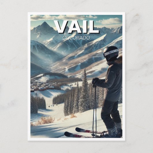Vail Colorado Ski Snowboard Postkarte (Vorderseite)