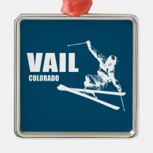 Vail Colorado Skier Ornament Aus Metall