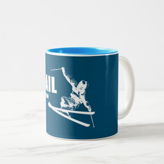 Vail Colorado Skier Zweifarbige Tasse (VorderseiteRechts)