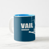 Vail Colorado Skier Zweifarbige Tasse (Vorderseite Links)