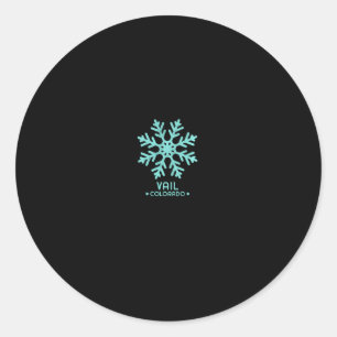 Vail Colorado Skifahren Langschläfer Ski T-Shirt Runder Aufkleber