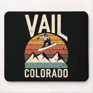 Vail Colorado Snowboard Vintag Snowboarden Mount Mousepad