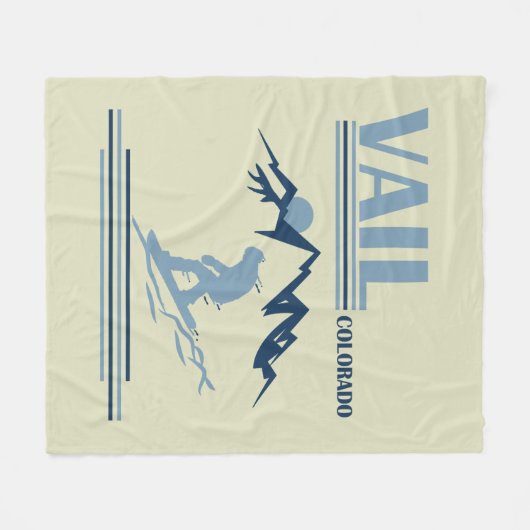 Vail Colorado Snowboarden Fleecedecke (Vorderseite (Horizontal))