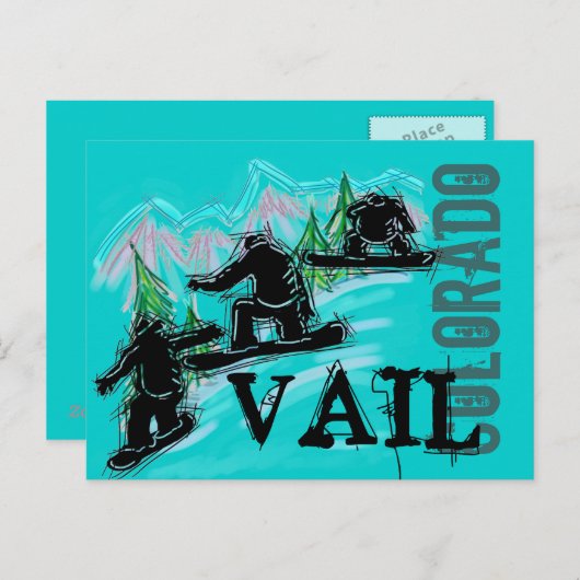 Vail Colorado Snowboarder Postkarte (Vorne/Hinten)
