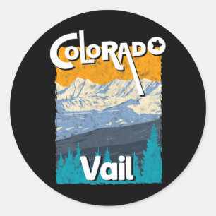 Vail Colorado Staat Rocky Mountains T-Shirt S Runder Aufkleber