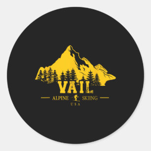 Vail Colorado USA Skigebiet Alpinski Souvernir Runder Aufkleber