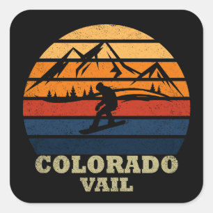 Vail Colorado Vintage Quadratischer Aufkleber