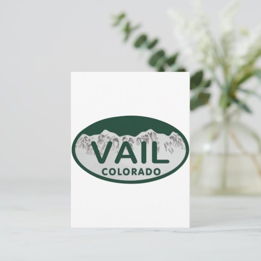 Vail Licence Oval Postkarte (Stehend Vorderseite)