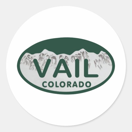 Vail Licence Oval Runder Aufkleber (Vorderseite)