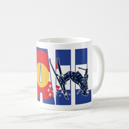 Vail mit Colorado Flag und Skier Kaffeetasse (VorderseiteRechts)
