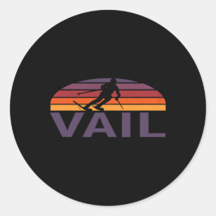 Vail Rocky Mountains Colorado Ski Resort Snowboard Runder Aufkleber
