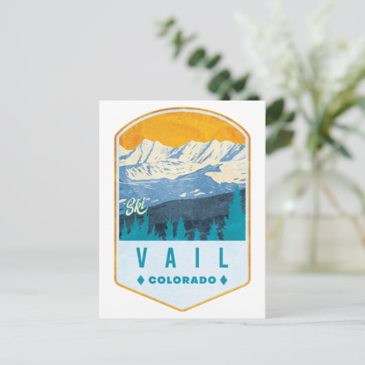 Vail Ski Abzeichen Postkarte (Stehend Vorderseite)