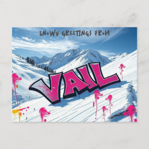 Vail Ski Resort Colorado Graffiti Postkarte