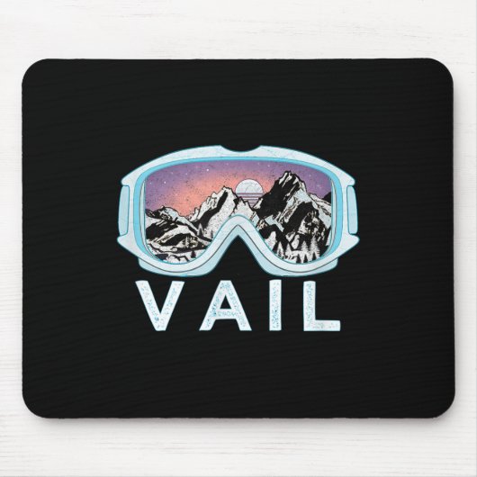 Vail Ski Snowboard Design_vail, Co-Goggles Skifahr Mousepad (Vorne)