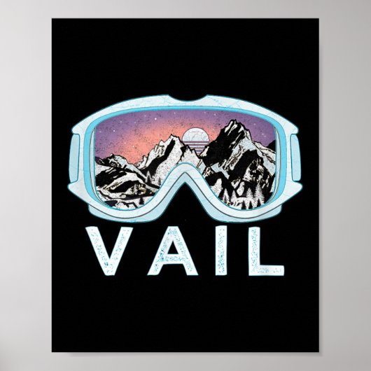 Vail Ski Snowboard Design_vail, Co-Goggles Skifahr Poster (Vorne)