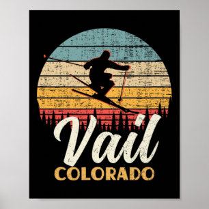 Vail Skiing Colorado Vintager Bergpass Poster