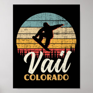 Vail Snowboarden Colorado Vintages Berg Retro Poster