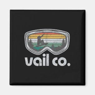 Vail Snowboarding Resort Retro Colorado Snowboard Magnet