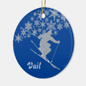 Vail Snowflake Skier Personalisiert Keramik Ornament (Links)