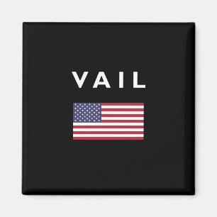 Vail USA American Flag Dark Color Magnet
