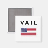 Vail USA American Flag Light Color Magnet (Vorderseite/Rückseite)