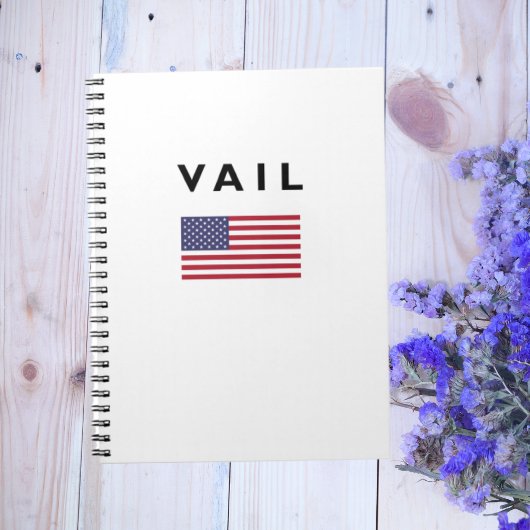 Vail USA American Flag Light Color Notizblock
