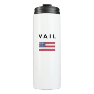 Vail USA American Flag Light Color Thermosbecher