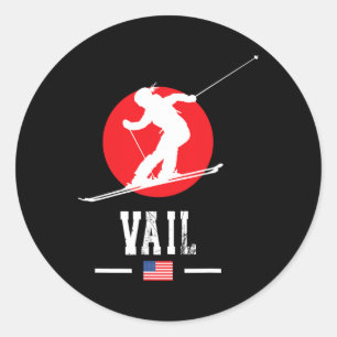 Vail Usa Ski Resort Rocky Mountains Amerikanisches Runder Aufkleber