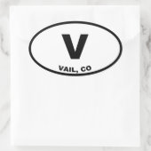 Vail V Ovaler Aufkleber (Tasche)