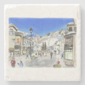 Vail Village auf einem Untersetzer gemalt (Vorderseite)