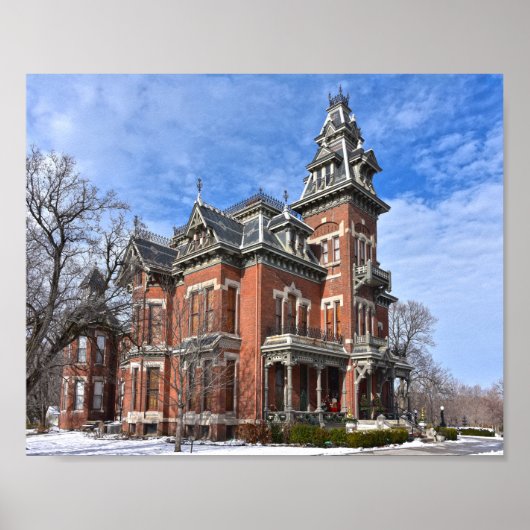 Vaile Mansion, Independence, Missouri, im Schnee Poster (Vorne)
