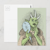 Vain Ogre mit Hand Mirror Postkarte (Vorne/Hinten)