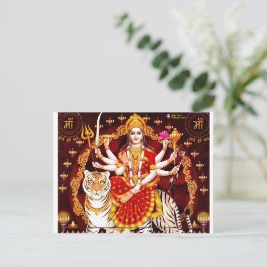 VAISHNO DEVI HINDU GODESS POSTKARTE (Stehend Vorderseite)