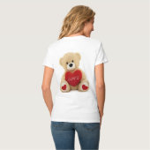 Vaishno Soft Toys Teddy Bär mit rotem Herzen - Lov T-Shirt (Rückseite Vollansicht)