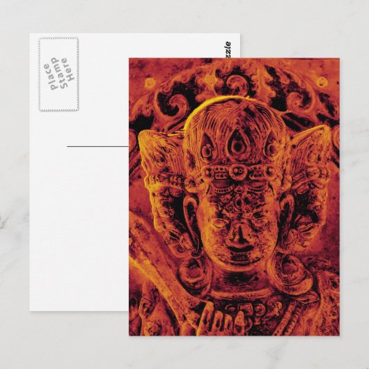 Vajrapani Head Gold Postkarte (Vorne/Hinten)