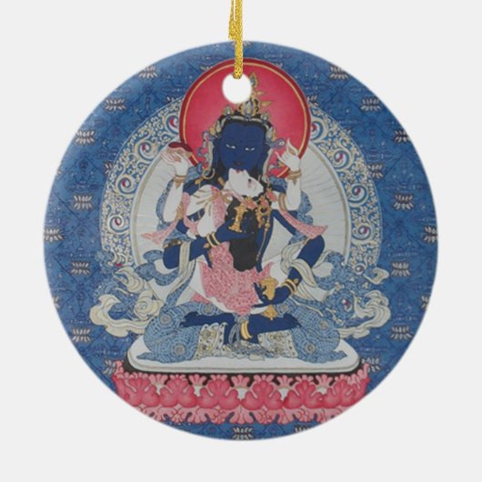 Vajrasattva und Gemahl-Verzierung Keramikornament (Hinten)